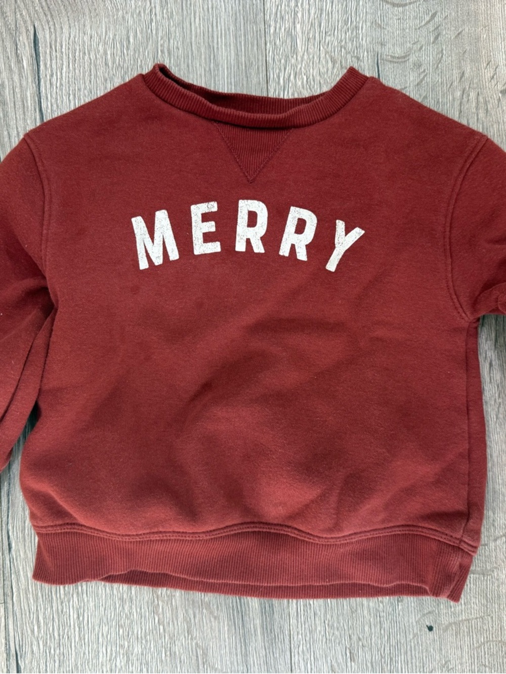 Little Co. Red “Merry” Crewneck Sweatshirt Boys or Girls Christmas Holidays 2T